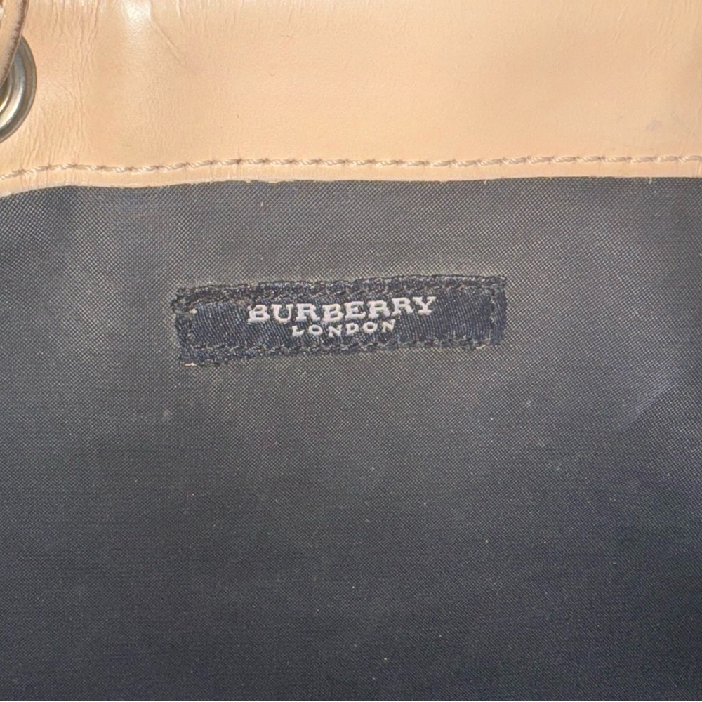 Burberry Black Canvas Vintage Check & Leather Tote Shoulder Handbag Purse Italy - Picture 11 of 14